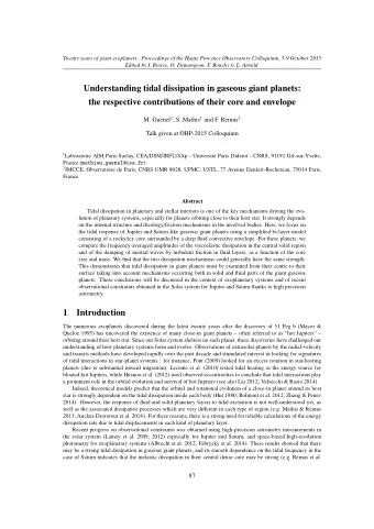 Understanding tidal dissipation in gaseous giant planets:  the respective contributions of their