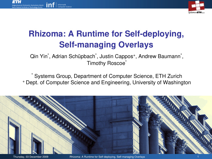 rhizoma a runtime for self deploying self managing