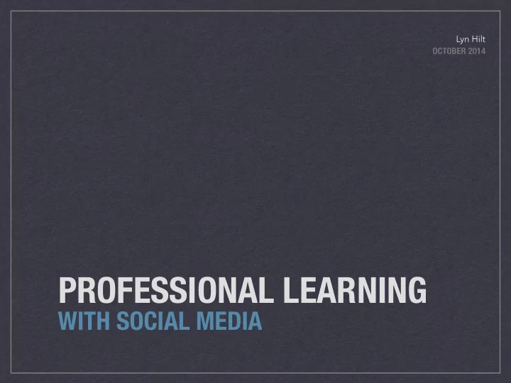professional learning