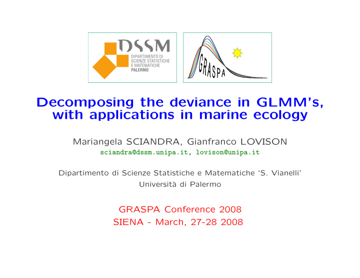 decomposing the deviance in glmm s with applications in