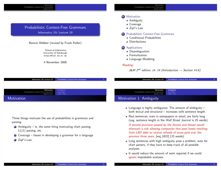 probabilistic context free grammars