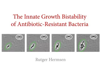 The Innate Growth Bistability  of Antibiotic-Resistant Bacteria  Rutger Hermsen  1. Introduction