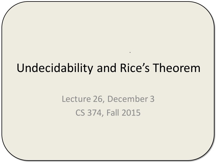 undecidability and rice s theorem
