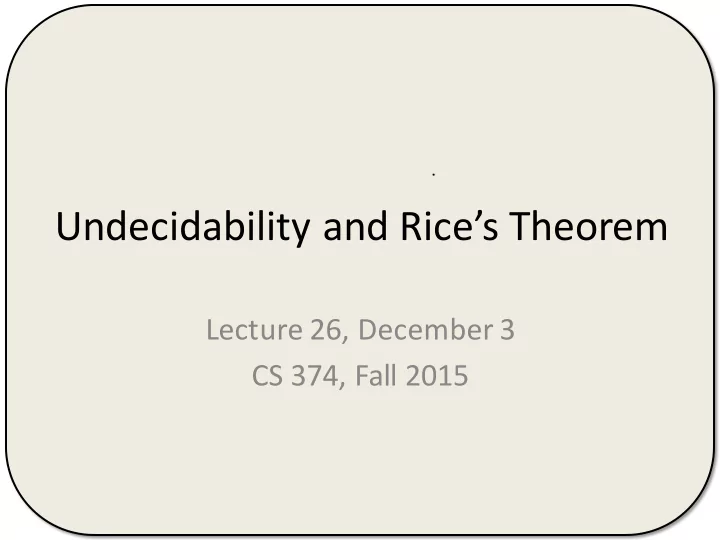 undecidability and rice s theorem