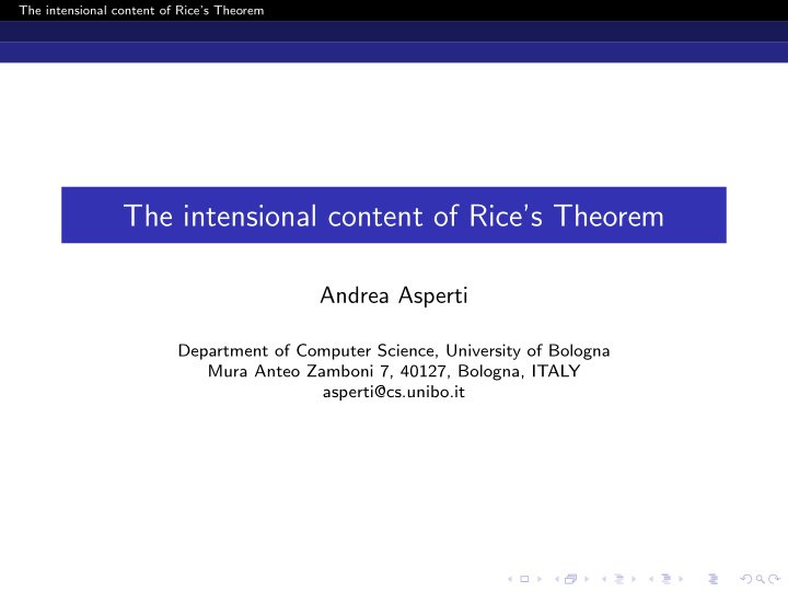 the intensional content of rice s theorem
