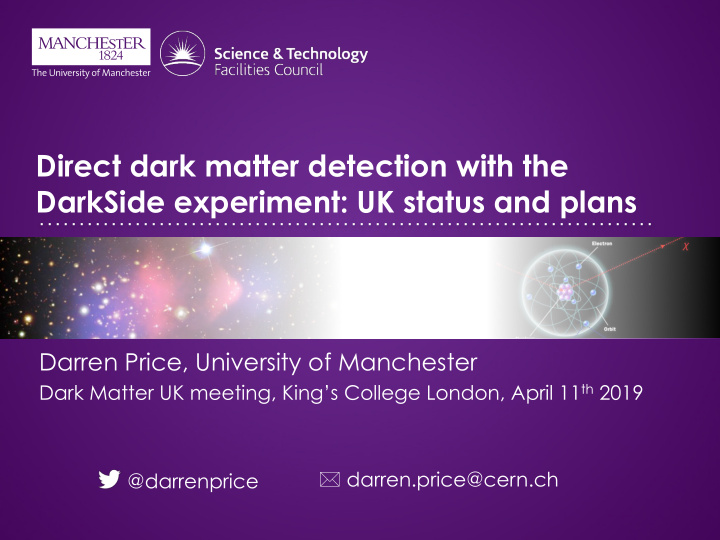 dark matter uk meeting king s college london april 11 th