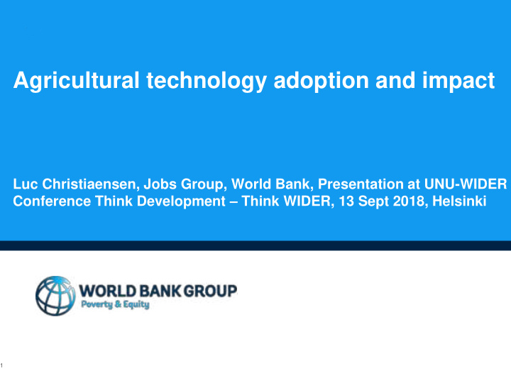 agricultural technology adoption and impact
