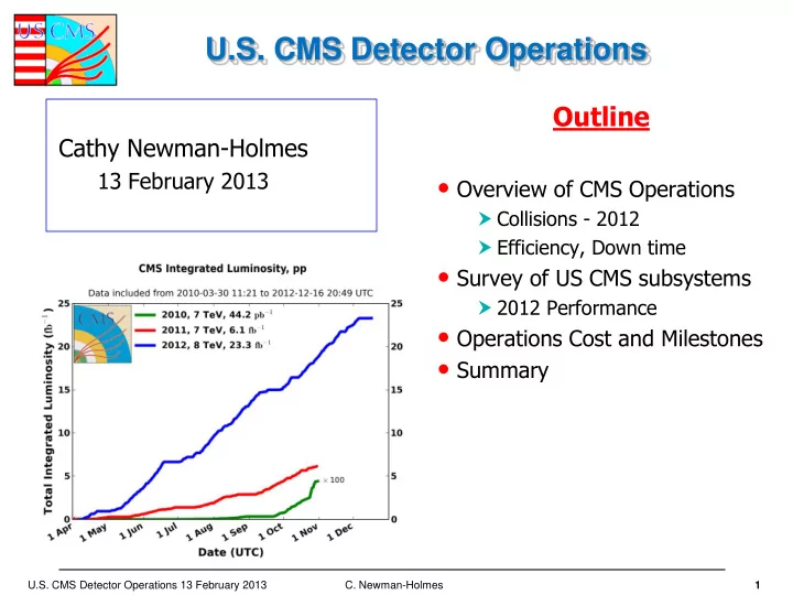 u s cms detector operations