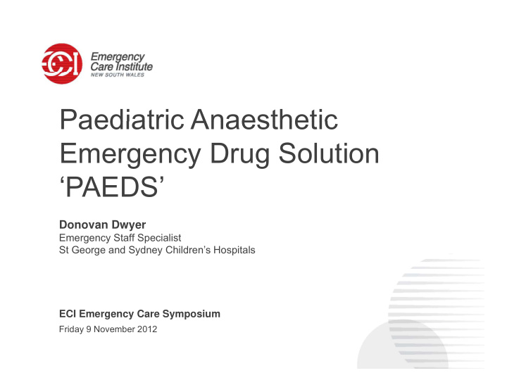 paediatric anaesthetic paediatric anaesthetic emergency