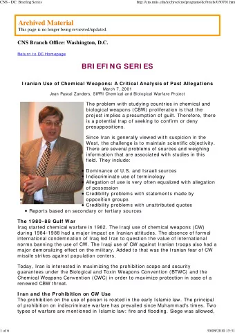 Archived Material  This page is no longer being reviewed/updated.  CNS Branch Office: Washington,