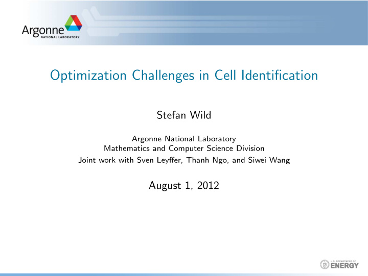 optimization challenges in cell identification