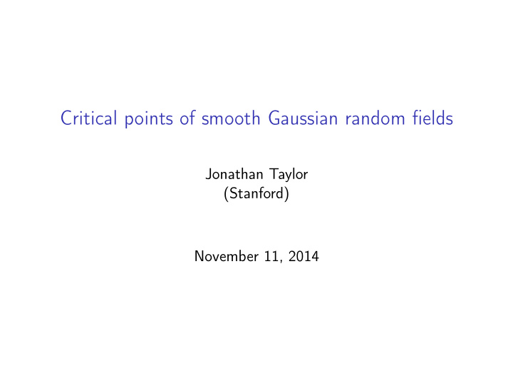 critical points of smooth gaussian random fields