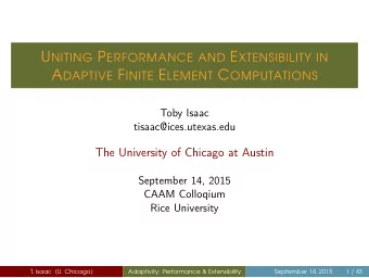 A DAPTIVITY T HROUGH THE L ENS OF p4est  1 N ONCONFORMING M ESHES IN PETS C  2 T HE I NTERACTIVE P