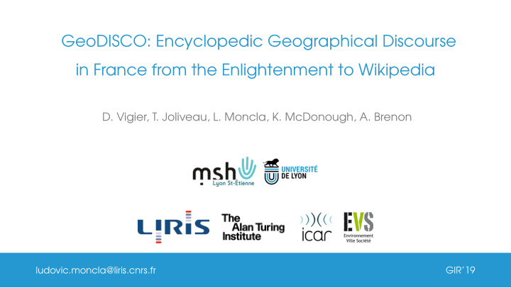 geodisco encyclopedic geographical discourse in france