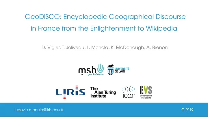 geodisco encyclopedic geographical discourse in france