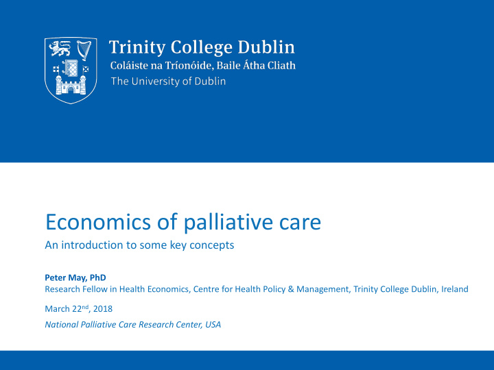 economics of palliative care