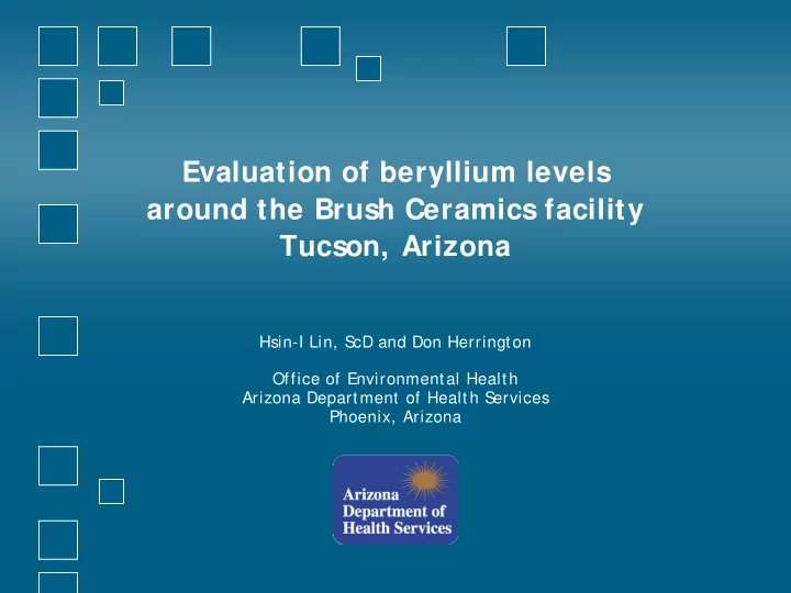 evaluation of beryllium levels around the brush ceramics