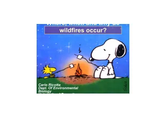 Where, when and why do  wildfires occur?  Carlo Ricotta  Dept. Of Environmental  Biology