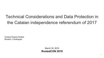 Technical Considerations and Data Protection in  the Catalan independence referendum of 2017