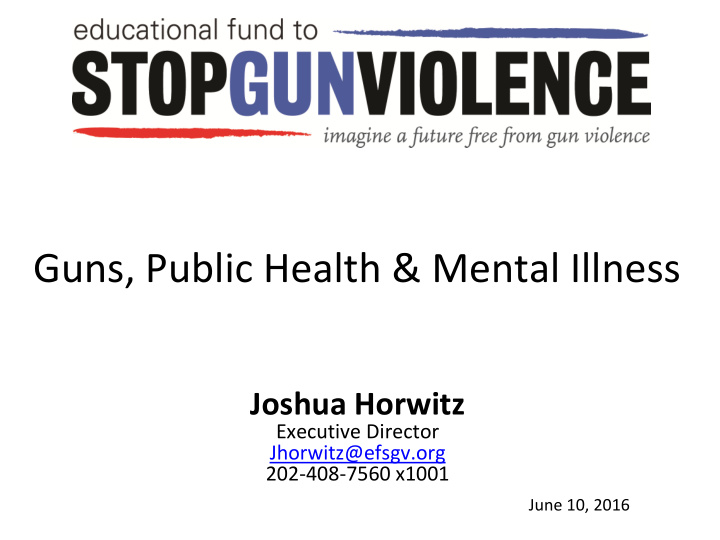 guns public health mental illness