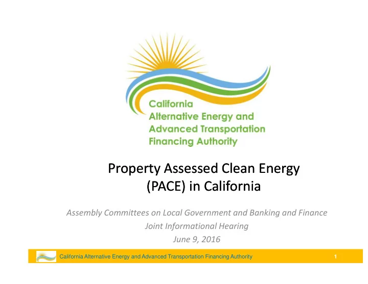 property assessed clean energy property assessed clean