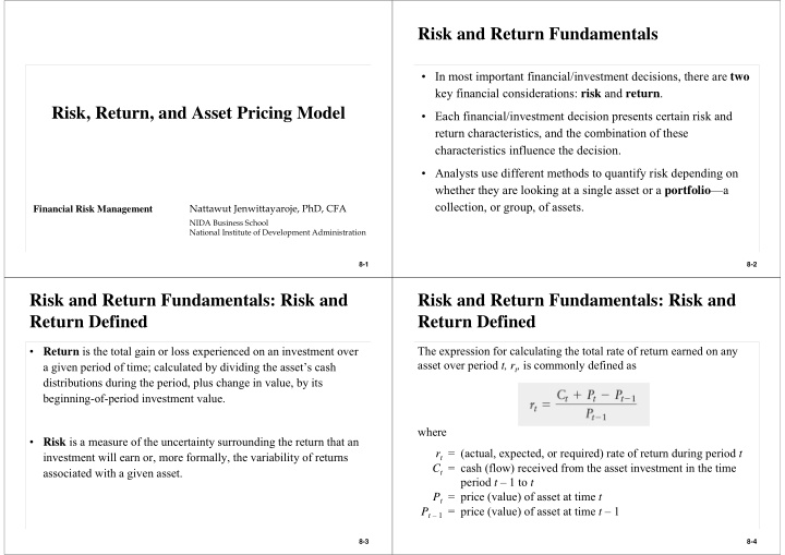 risk and return fundamentals