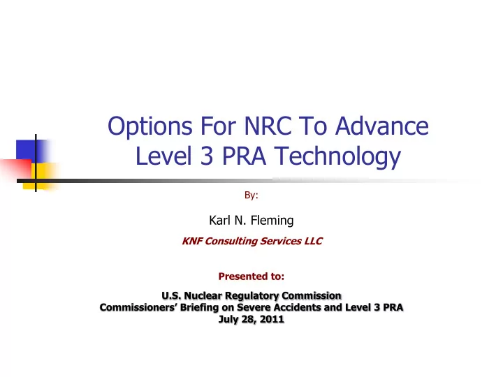 options for nrc to advance