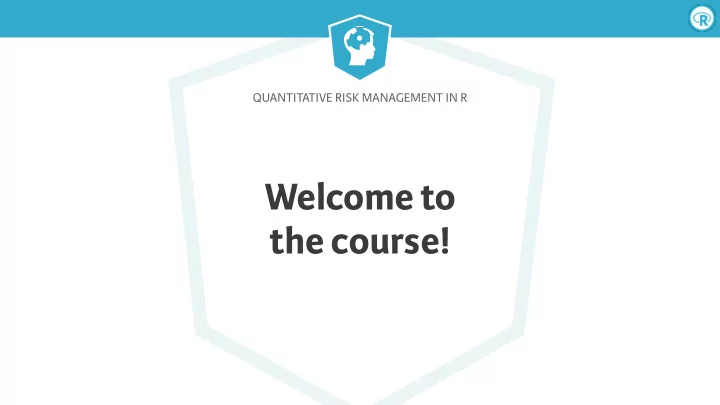 welcome to the course