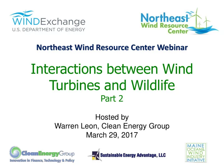 interactions between wind turbines and wildlife