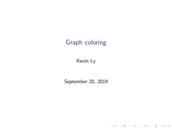 graph coloring