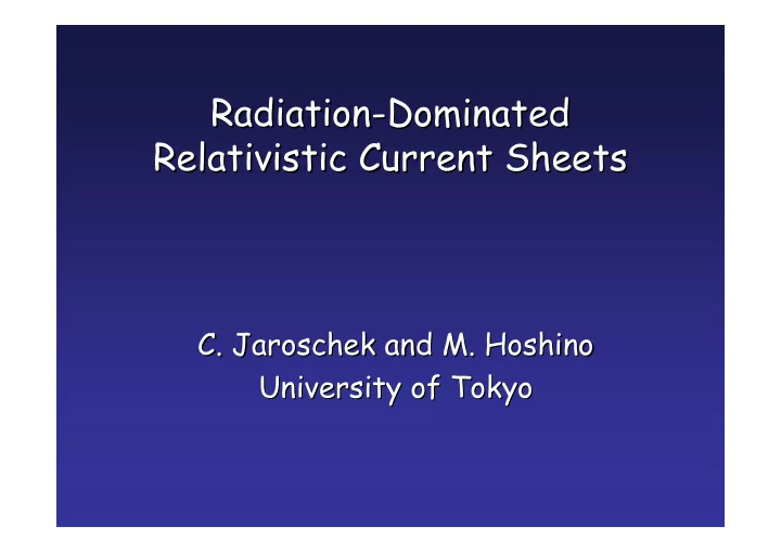 radiation dominated dominated radiation relativistic