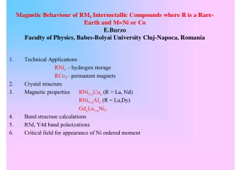 Magnetic Behaviour of RM 5 Intermetallic Compounds where R is a Rare-  Earth and M=Ni or Co