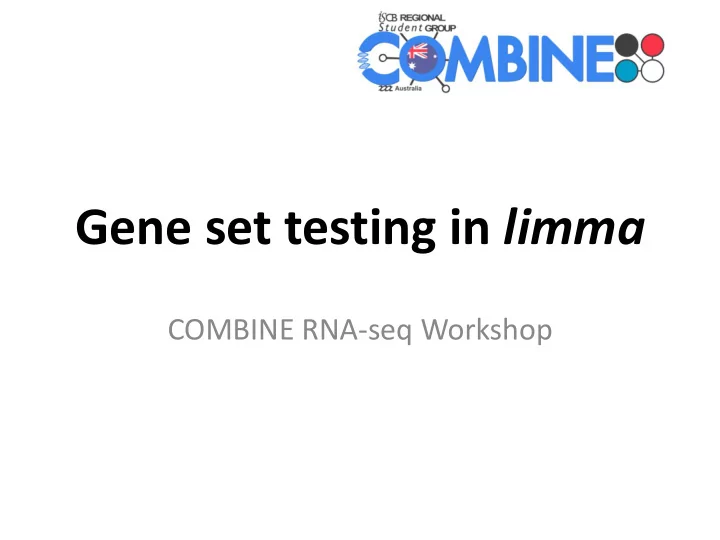 gene set testing in limma
