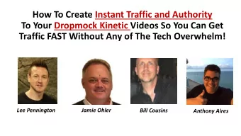 How To Create Instant Traffic and Authority  To Your Dropmock Kinetic Videos So You Can Get