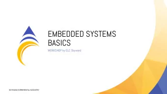 EMBEDDED SYSTEMS  BASICS  WORKSHOP by ELC Skyward  SKYWARD EXPERIMENTAL ROCKETRY  SKYWARD