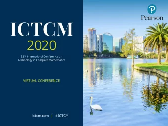 VIRTUAL CONFERENCE  ictcm.com | #ICTCM 32 nd International Conference on  Technology in Collegiate