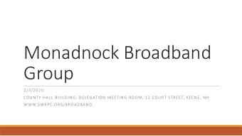 Monadnock Broadband  Group  2/3/2020  COUNTY HALL BUILDING, DELEGATION MEETING ROOM, 12 COURT