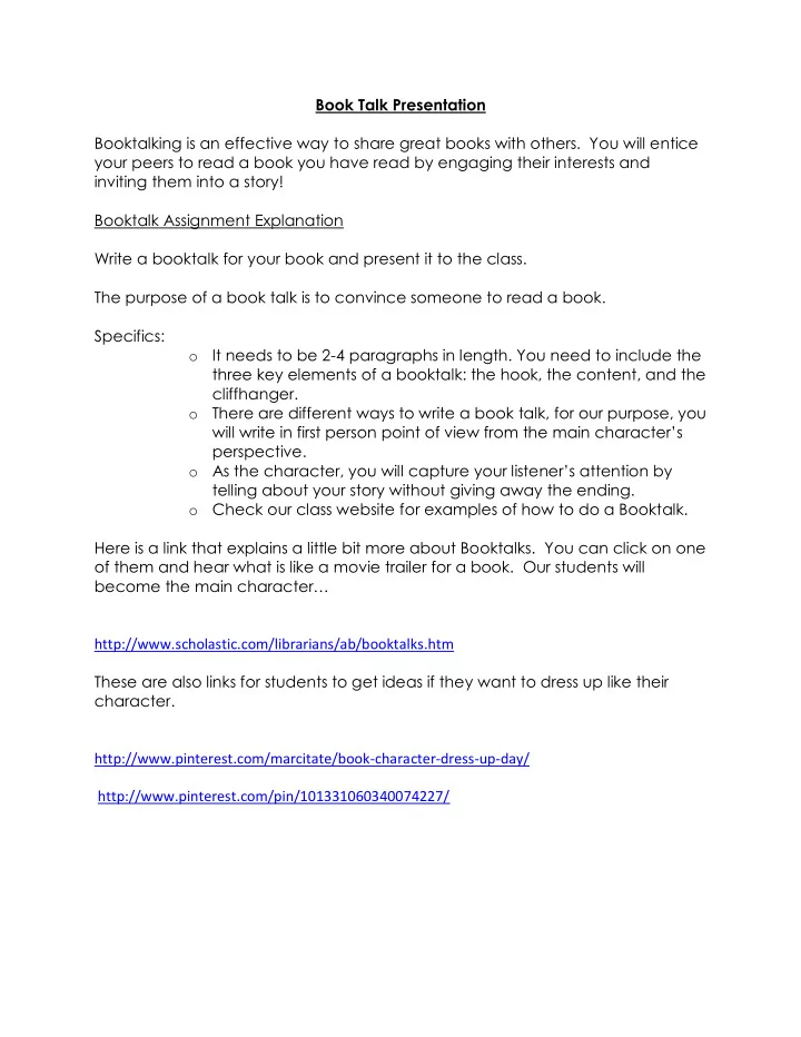 book talk presentation booktalking is an effective way to
