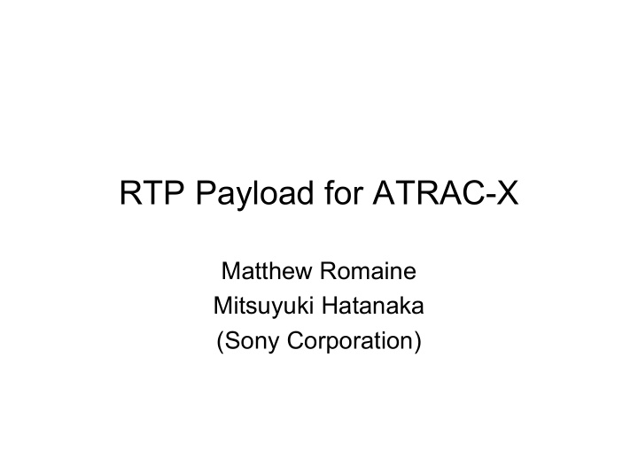 rtp payload for atrac x