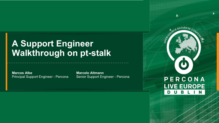a support engineer walkthrough on pt stalk