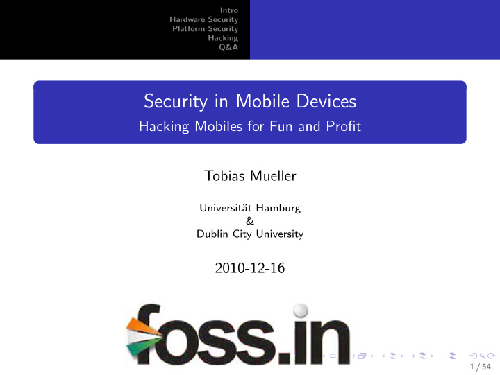 security in mobile devices