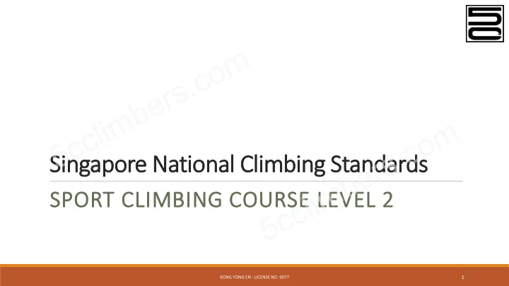 singapore national climbing standards