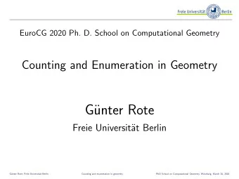 G  unter Rote  Freie Universit  at Berlin  G  unter Rote, Freie Universit  at Berlin