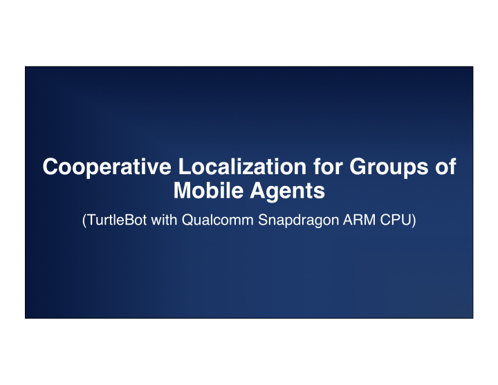 cooperative localization for groups of