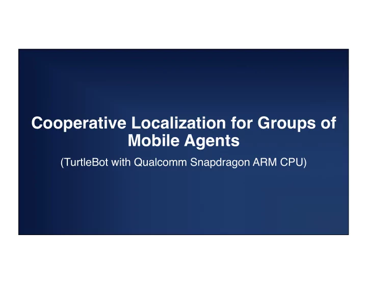cooperative localization for groups of