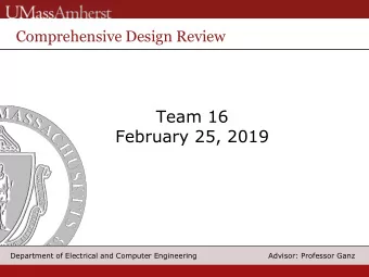 February 25, 2019  Department of Electrical and Computer Engineering  Department of Electrical and