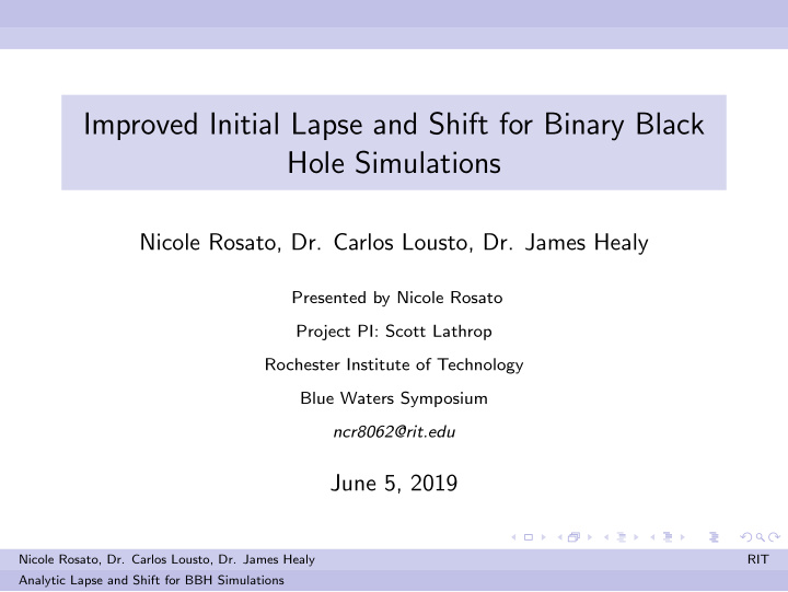 improved initial lapse and shift for binary black hole