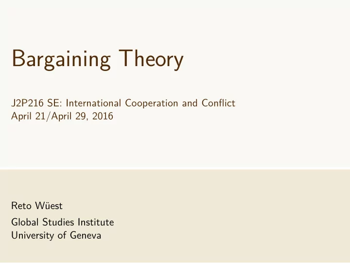 bargaining theory