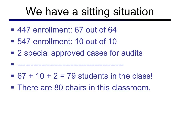 we have a sitting situation