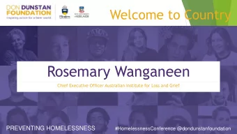 Rosemary Wanganeen  Click to edit Master subtitle style  Chief Executive Officer Australian